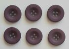 6 x 20mm large Purple Round Plastic Buttons - LD615f