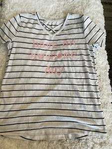 Grayson Social girls sz. XL striped “ have an awesome day” tee. cute, fun - Picture 1 of 7