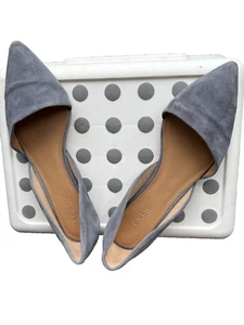 J. Crew Pointed Toe Leather Flats Suede Women's Blue Gray , comfort,Size 8.5 - Picture 1 of 8
