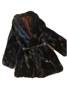 50 % OFF!! Beauiful Mar Del Faux Fur Ladies Jacket w/ Leather Belt High Quality - Picture 1 of 8