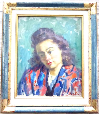 Leopoldo Santa Maria de Obregon 1887-1970 Portrait Mädchen Frau Sammlerstück! - Bild 1 von 4