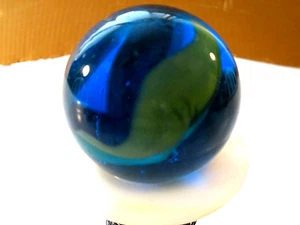 VTG Rare Christensen Agate Co.  Aqua Marine Cyclone Translucent 1.59'' 40.4mm - Picture 1 of 7