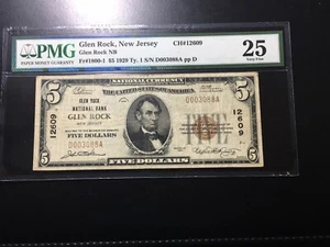 National Bank Note Glen Rock New Jersey PMG 25 - Picture 1 of 3