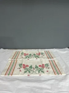 Floral & Stripes Gift Tea Towel Set Farmhouse Embroidered Flour Sack Kitchen 6i - Picture 1 of 5