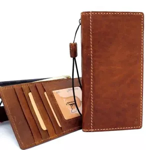Genuine Leather Case for Samsung Galaxy Note 9 book Wallet Cover Retro Slim ID - Picture 1 of 8