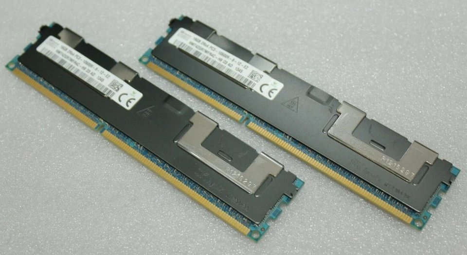 Hynix 32GB 2x16GB 2Rx4 PC3-10600R DDR3 ECC Server Memory Ram HMT42GR7MFR4C-H9 - Image 1 of 1