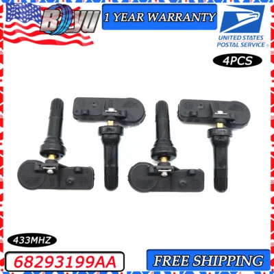 4x TPMS Tire Pressure Monitors Sensor For Dodge Ram 1500 DT 2019-2022 68293199AA - Image 1 of 4