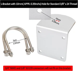 HYS Universal CB Antenna Mount W/ SO239 Stud, Antenna Mast Pole Mount Kits - Picture 1 of 11