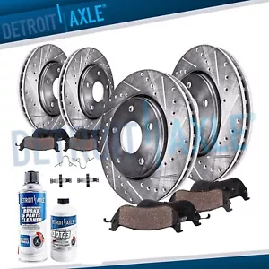 Front & Rear Drilled Rotors Ceramic Brake Pads for 2015-2021 Mercedes-Benz C350E - Picture 1 of 11