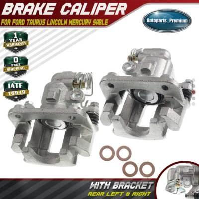 Par de pinzas de freno traseras con soporte para Ford Taurus Mercury Sable Continental Foto 1 de 4