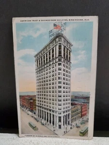 Antique 1920s American Trust Savings Bank 1st & 20th Birmingham Alabama Postcard - Imagen 1 de 9