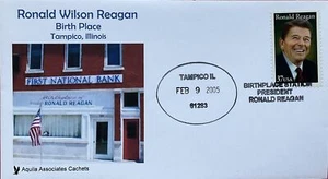 Lugar de nacimiento Aquilla Associate Cachets 3897 Ronald Reagan Tampico Illinois - Imagen 1 de 2