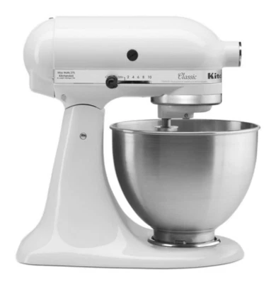 KitchenAid Classic Series 4.5 Quart Tilt-Head Stand Mixer K45SSWH White Kitchen - Image 1 of 4