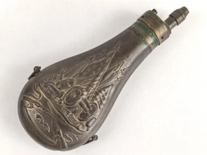 Pulverflasche Messing, Sammleranfertigung "Made in Italy" Gesamthöhe 22cm - Picture 1 of 7