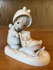 Precious Moments ~ 1988 JANUARY Figurine ~ Snow Sled New in Box