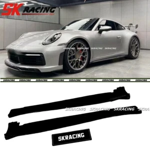 For Porsche 911 992 Carrera 20+ NEW Glossy Black Side Skirts Upgrades GT3 Style - Picture 1 of 11