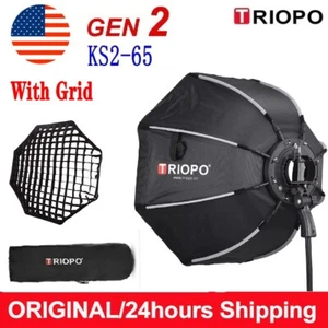 US TRIOPO KS2-65 65cm Portable Octagon Umbrella Grid Softbox Fr Godox AD200ProII - Picture 1 of 21