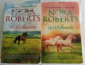 Lot Of 2 Nora Roberts Paperbacks Irish Hearts Irish Dreams 4 Complete Novels - Picture 1 of 3