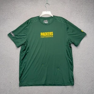 Green Bay Packers Shirt Mens 2XL Green Under Armour Combine Authentic FLAWS - Picture 1 of 13