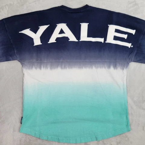 Yale University Shirt Adult Small Blue White Spirit Jersey Tie Dye Ivy Bulldogs Cover