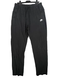 Nike Joggers Mens Large Tall Black White Swoosh Light Jogging Comfort Lounge - Picture 1 of 8