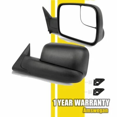 [Pair] Towing Mirror Manual For 1994-2002 Dodge Ram 1500 2500 3500 Pickup Truck - Image 1 of 4