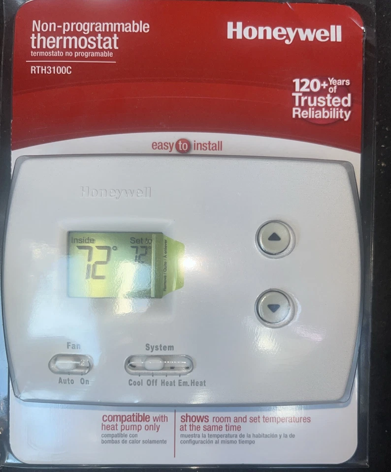 SEALED Honeywell RTH3100C1002/E1 Digital Heat  Pump Thermostats - Image 1 of 1