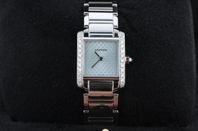 Cartier Tank Francaise Pequeño "Motivo Candran Doble C" Oro Blanco, WE1002S3 Foto 1 de 4