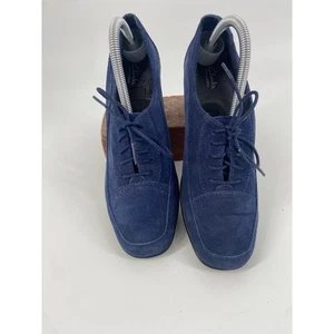 Clarks Bendables Damenschuhe blau Wildleder Schnürschuhe Oxford mit Absatz Größe 8,5 - Bild 1 von 9