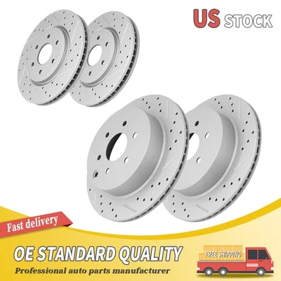 11.65 "Front & 12.13"Rear Drilled Brake Rotors For 2005-2012 Nissan Pathfinder - Image 1 of 4