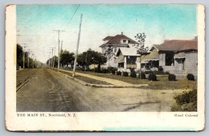 Vintage Postcard- The Main Street Northfield New Jersey NJ Hand Colored - Picture 1 of 2