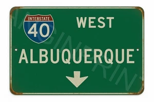Interstate 40 West Albuquerque Aluminum Highway Metal Sign - Picture 1 of 1