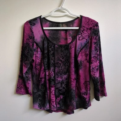 Sere Nade Womens Top Petite M Y2K Velvet Burnout Corset Grunge Whimsigoth Fairy  - Image 1 of 4