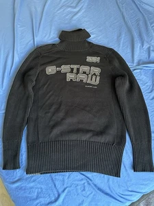 G-STAR VINTAGE TURTLENECK MEN'S PULLOVER SWEATER KNIT BLACK M - Picture 1 of 7