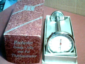 Vintage Rochester Zifferblatt New York Thermometer Süßigkeiten Gelee & Frittieren mit Box - Bild 1 von 4