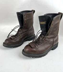 Red Wing USA Made Vibram Sole Brown Combat Boots Size 10 D - Picture 1 of 24