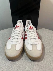 Adidas Puig Samba Sneakers White Red Scarlet Gum Men's Shoe Size 9.5 JQ5865 - Picture 1 of 11