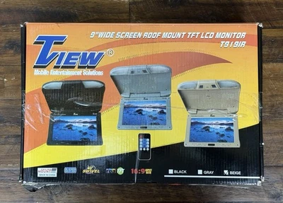 Tview T919IR 9” Roof Mount Wide Screen TFT LCD Monitor Beige Car Video System - Image 1 of 4