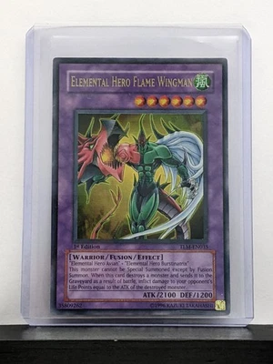 TCG YuGiOh Elemental Hero Flame Wingman TLM-EN035 超罕见第 1 版:LP — 第 1/4 张图片