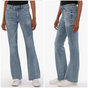 NEW Kut from the Kloth Stella Flare Leg Jeans Medium Wash Size 12 - Picture 1 of 14