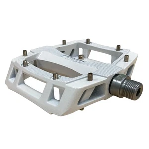 RSP Flat Sealed Bearing 9/16 Inch Platform Bike Pedals White - Picture 1 of 10