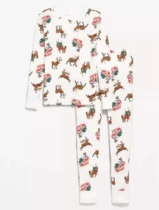 Old Navy Kids Unisex Snug-Fit Pajama Set - Christmas Reindeers - XL/12 - Picture 1 of 6