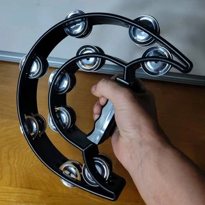 Pro Tambourine Double Row Half Moon Percussion Instrument 10 Jingles Great Sound - Picture 1 of 8