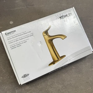 KOHLER Easmor Single Hole Bathroom Faucet in Vibrant Brushed Moderne Brass - Picture 1 of 1
