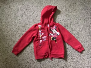 Girls Hoodie Size 4 Toddler Disney Minnie Mouse Full Zipper With Pockets - Picture 1 of 6