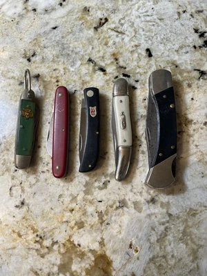 5 cuchillos de bolsillo/caperma ballena vintage, niñas exploradoras, grúa besadora, guardabosques, Victorinox Foto 1 de 4