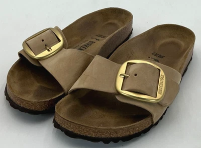 Sandalias Birkenstock Madrid Hebilla Grande Para Mujer Talla 6 EE. UU. 37 UE Cuero Tostado Estrechas Foto 1 de 4