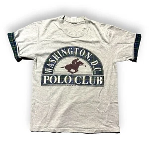Camisa Polo Club De Colección Washington, DC Gris Para Hombre Años 90 Talla L Caballo Ecuestre - Imagen 1 de 9