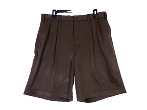 Daniel Cremieux Classics Chino Shorts Men's Size 36 Pleated High Rise Dark Brown - Picture 1 of 7