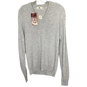 Robert Bruce Men's Sweater Gray Vintage Soft V-Neck Long Sleeve Size Large - Picture 1 of 7